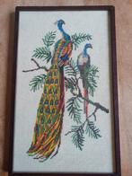 Brocante Gobelin Pauw Vogel Borduurwerk, Ophalen of Verzenden