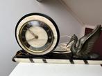 Klok met vogel marmer, Huis en Inrichting, Ophalen of Verzenden, Gebruikt, Metaal of Aluminium