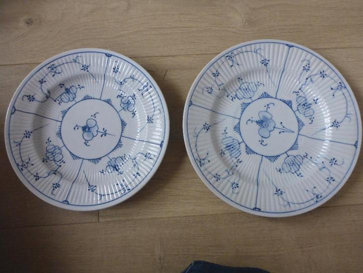 2 oude bordjes, Rauenstein Thuringen met droogbloemen, Antiek en Kunst, Antiek | Servies los, Ophalen of Verzenden