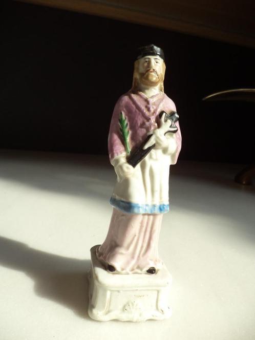 Vieil ANDENNE XIXE polychroom porselein H. Johannes Nepomuk, Antiek en Kunst, Antiek | Religie, Ophalen of Verzenden