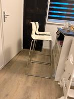 2x ikea glenn barkrukken - wit, Huis en Inrichting, 2 krukken, Ophalen, Gebruikt, 60 tot 90 cm
