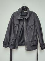 St Emile zwarte jas met riem - maat 40 42, Verzenden, Zwart, Maat 42/44 (L), Zo goed als nieuw