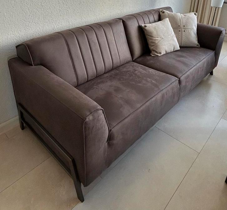 Henders & Hazel Zembla 3-zitsbank + poef (nieuwstaat), Huis en Inrichting, Banken | Bankstellen, Zo goed als nieuw, Rechte bank