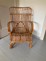 Vintage Jaren '60 Dirk van Sliedrecht Rotan Belse 8 Fauteuil, Huis en Inrichting, Fauteuils, Ophalen, Minder dan 75 cm, Riet of Rotan