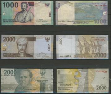 Indonesië 1000 en 2x 2000 Rupiah 2013/11/16 ZF biljet c-356  beschikbaar voor biedingen