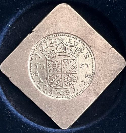 Groningen, Nederland, 50 stuivers 1672 (beleg v. Munster), Postzegels en Munten, Munten | Nederland, Vóór koninkrijk, Ophalen of Verzenden