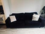 Ruime tweezitbank donker blauw/zwart, Huis en Inrichting, Banken | Bankstellen, Ophalen of Verzenden, Stof