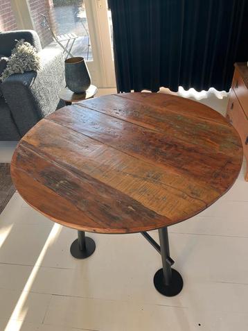 Design Tafel - Teakhout & Staal beschikbaar voor biedingen