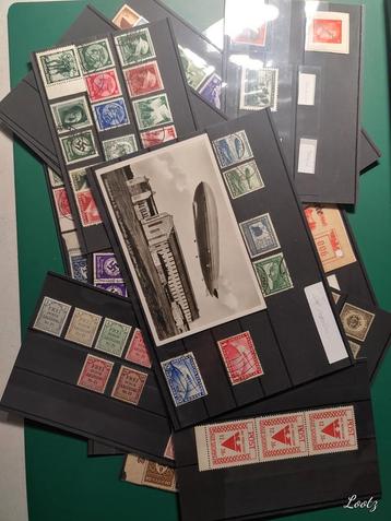 Postzegels duitse rijk op 14 kaartjes beschikbaar voor biedingen