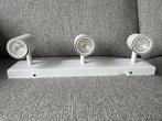 3 witte Spotjes op Metalen Onderstuk - Kleine Beschadiging, Ophalen, Gebruikt, Metaal