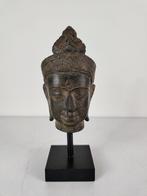 Prachtig hoofd Boeddha, brons, Thailand, midden 20e eeuw, Antiek en Kunst, Kunst | Beelden en Houtsnijwerken, Ophalen of Verzenden