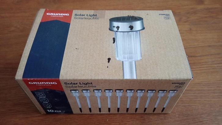 Grundig Solar Light - Nieuw in doos, Tuin en Terras, Buitenverlichting, Nieuw, Overige typen, Rvs, Minder dan 50 watt, Zonne-energie