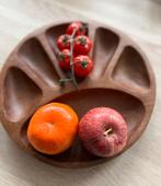 Vintage houten fondue bord snackschaal retro, Huis en Inrichting, Keuken | Servies, Ophalen of Verzenden