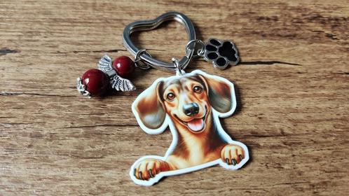 Tashanger Sleutelhanger Teckel Dachshund met guardian angel, Sieraden, Tassen en Uiterlijk, Tassen | Damestassen, Nieuw, Verzenden