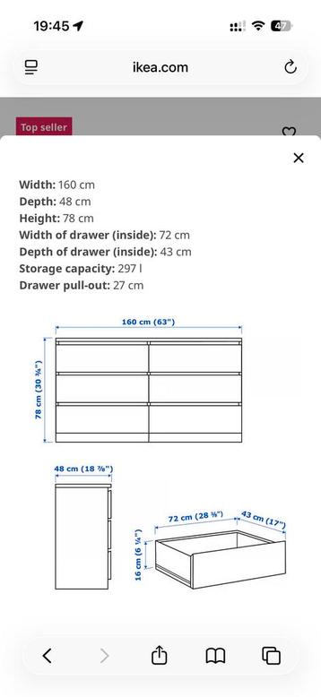 IKEA Malm Zwartbruin Hout - 280cm (80cm+160cm+40cm) - afbeelding 8