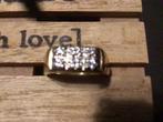 Mooie gouden heren ring met 6 briljanten, Gebruikt, 19 tot 20, Heer, Ophalen of Verzenden