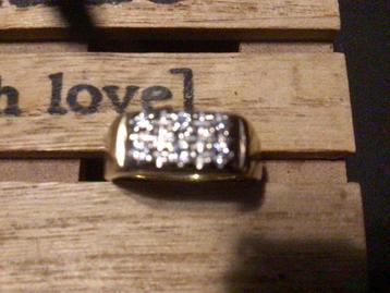 Mooie gouden heren ring met 6 briljanten beschikbaar voor biedingen