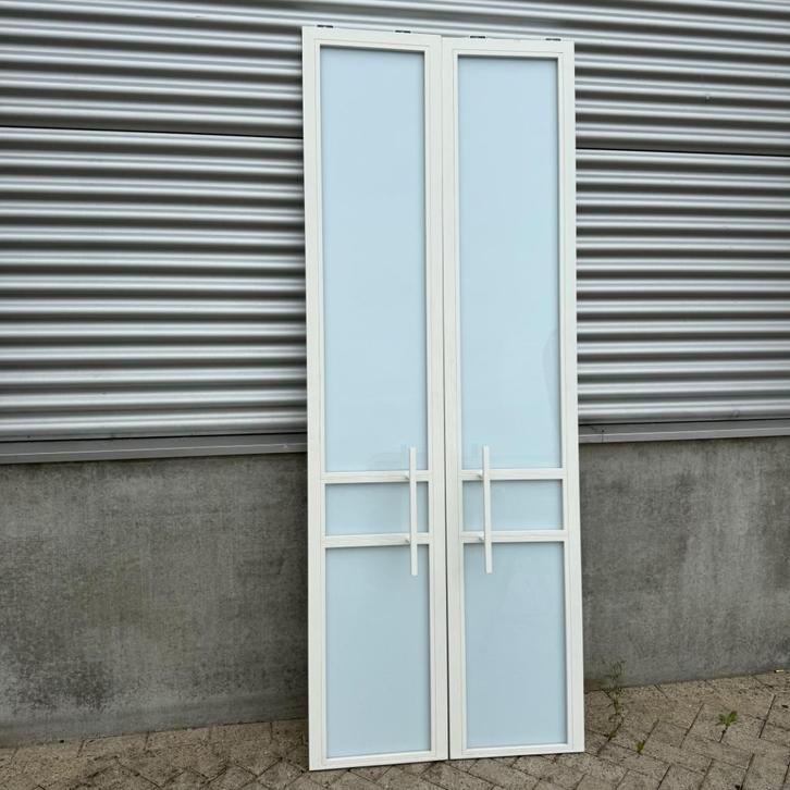 Outlet 1030 Witte schuifdeuren met melkglas 540x2420mm, Doe-het-zelf en Verbouw, Deuren en Horren, Binnendeur, 215 cm of meer