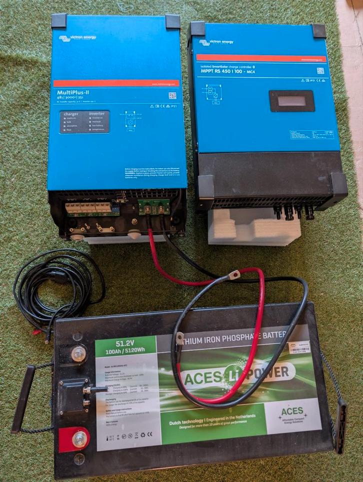 Victron off grid Mppt 450/100 Multiplus 48/3000 en 5kW accu, Auto-onderdelen, Accu's en Toebehoren, Universele onderdelen, Gebruikt