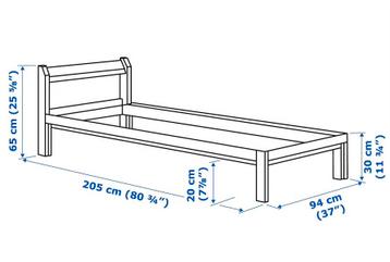 Neiden ikea Bedframe, grenen, 90x200 cm met lattenbodem - afbeelding 3