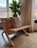 Japandi stijl webbing stoel - Zo goed als nieuw, Huis en Inrichting, Ophalen, Minder dan 75 cm, Zo goed als nieuw, Modern