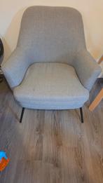 Grijze fauteuil met armleuningen, Minder dan 75 cm, Ophalen of Verzenden, Zo goed als nieuw, Metaal