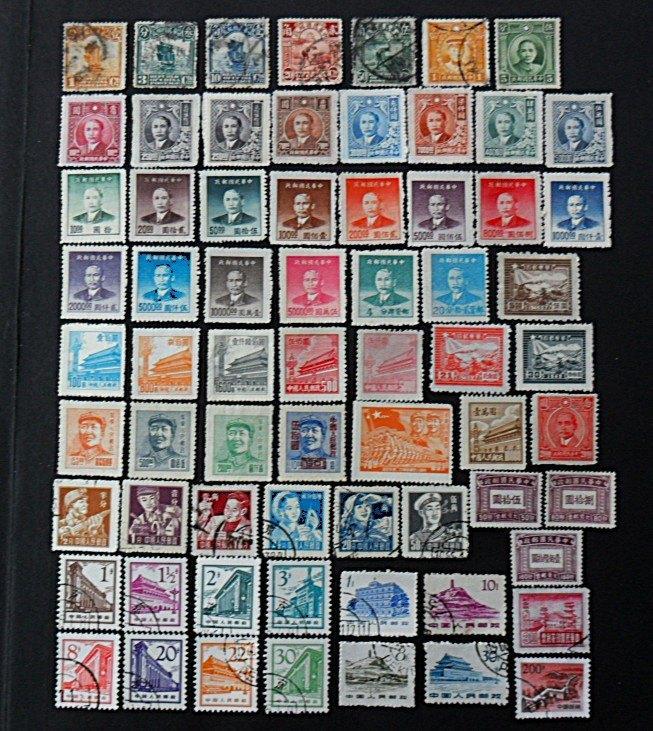 China : groot kavel van 67 zegels periode 1912 tot jaren '60, Postzegels en Munten, Postzegels | Azië, Oost-Azië, Ophalen of Verzenden