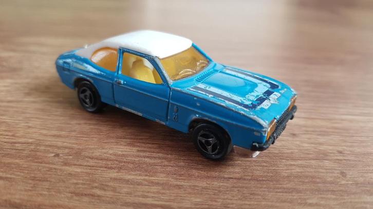 Majorette Ford Capri No.251 wit/blauw, Hobby en Vrije tijd, Modelauto's | Overige schalen, Gebruikt, Auto, Ophalen of Verzenden
