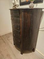 Prachtig donker bruin half ronde kast 7 laden incl. Spiegel, Huis en Inrichting, Kasten | Ladekasten, Ophalen, 100 tot 150 cm