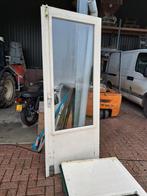 2 hardhouten deuren met dubbel glas, Ophalen, 80 tot 100 cm, Binnendeur, Zo goed als nieuw