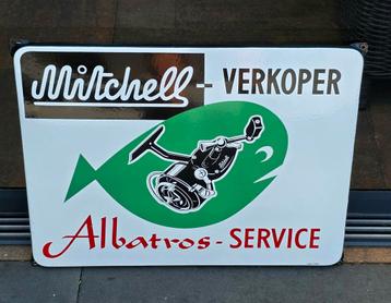 Emaille reclamebord  Albatros & Mitchell Service ( langcat)  beschikbaar voor biedingen