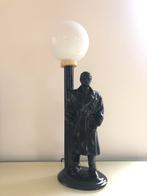 Jaren 80 design vintage bollamp zwart keramiek, Huis en Inrichting, Lampen | Tafellampen, Ophalen of Verzenden, Zo goed als nieuw