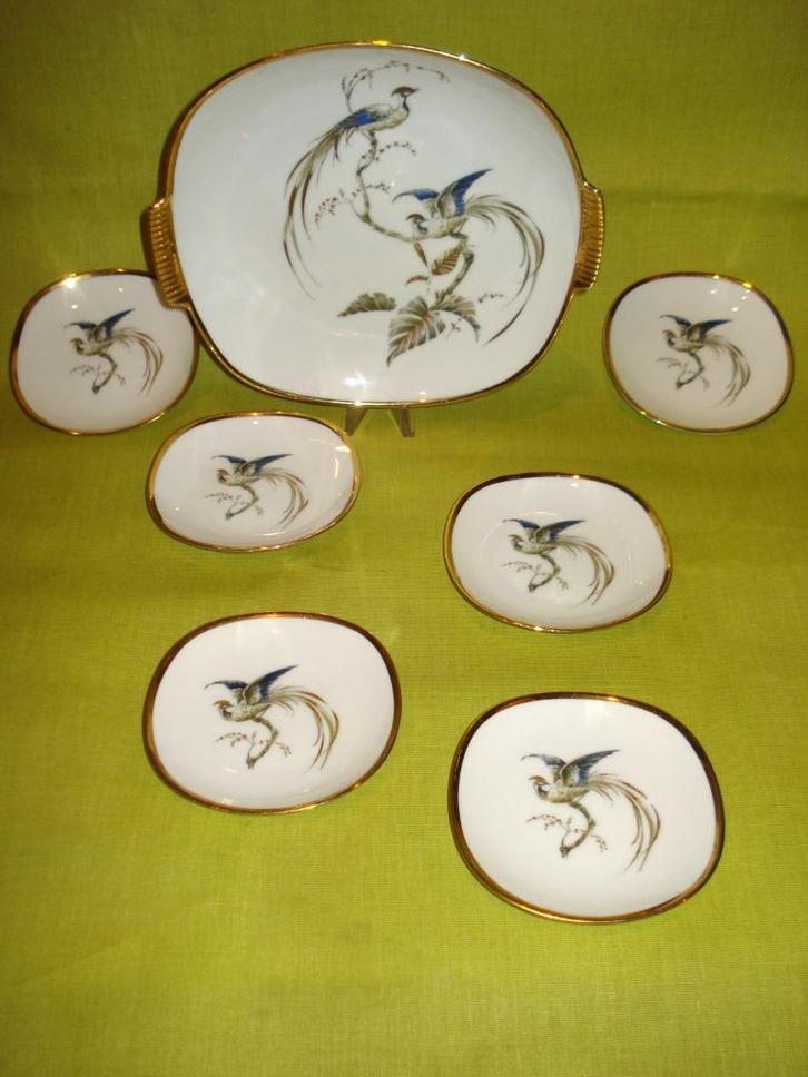 PETIT FOUR Set, ALBOTH & KAISER, Paradijsvogel, Antiek en Kunst, Antiek | Porselein, Ophalen of Verzenden