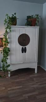 Chinese kast | Hoge kast | Antiek | Wit | 106x58x167cm, Ophalen