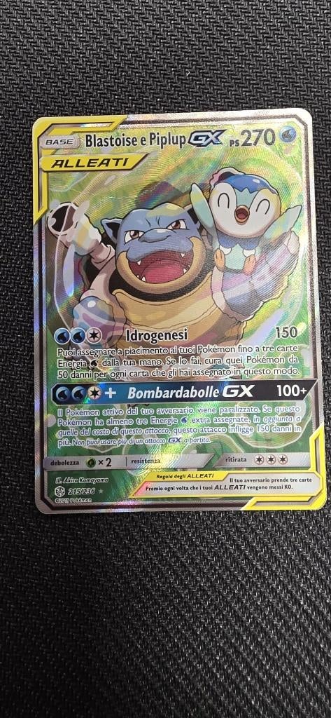 Pokémon Blastoise & Piplup (Italian) 215-236, Ophalen of Verzenden, Zo goed als nieuw, Losse kaart, Foil