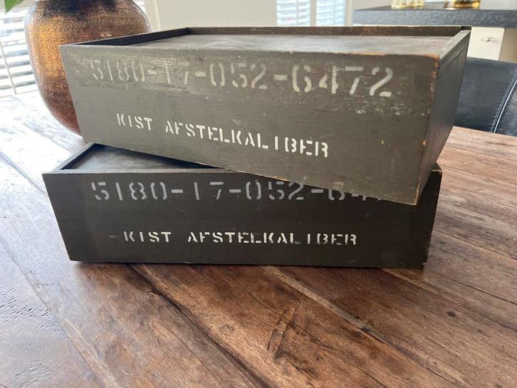 2 houten kisten munitie leger afstelkaliber, Verzamelen, Militaria | Algemeen, Landmacht, Overige typen, Nederland, Ophalen of Verzenden