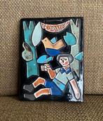 Vintage Keramische Tegel - Kind in het Park, Antiek en Kunst, Antiek | Wandborden en Tegels, Ophalen of Verzenden