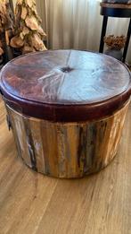 Poef met zitkussen kan ook als salontafel, Ophalen, Gebruikt, 50 tot 100 cm, Rond