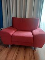 Prachtige loveseat (1,5 zits) in rood suède stof, Ophalen of Verzenden, Zo goed als nieuw, Stof