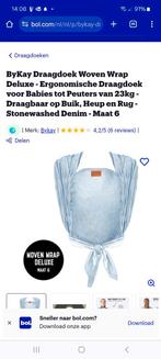 Geweven draagdoek ByKay, denim lichtblauw, niet rekbaar, Draagdoek, Overige merken, Ophalen of Verzenden, Zo goed als nieuw