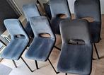 6x grijze Velvet stoelen., Huis en Inrichting, Stoelen, Ophalen, Gebruikt
