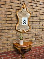 Vintage DeKnudt spiegel met bijpassende wandconsole, .., Gebruikt, Ophalen of Verzenden, Minder dan 100 cm