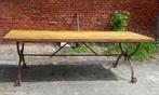 Robuuste Kasteeltafel massief eiken blad, Ophalen, Antiek - Brocante, 50 tot 100 cm, Vijf personen of meer