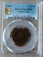 2 1/2 Cent 1884 PCGS MS62 BN., Postzegels en Munten, Munten | Nederland, Overige waardes, Ophalen of Verzenden, Koning Willem III