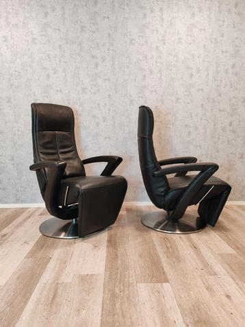 Set De Toekomst zwart leren design relax fauteuils  beschikbaar voor biedingen