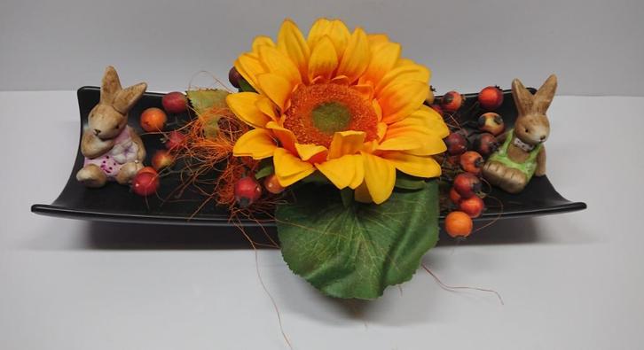 Paasschaal Paasarrangement kunstbloemen – Paasdecoratie, Diversen, Pasen, Gebruikt, Ophalen