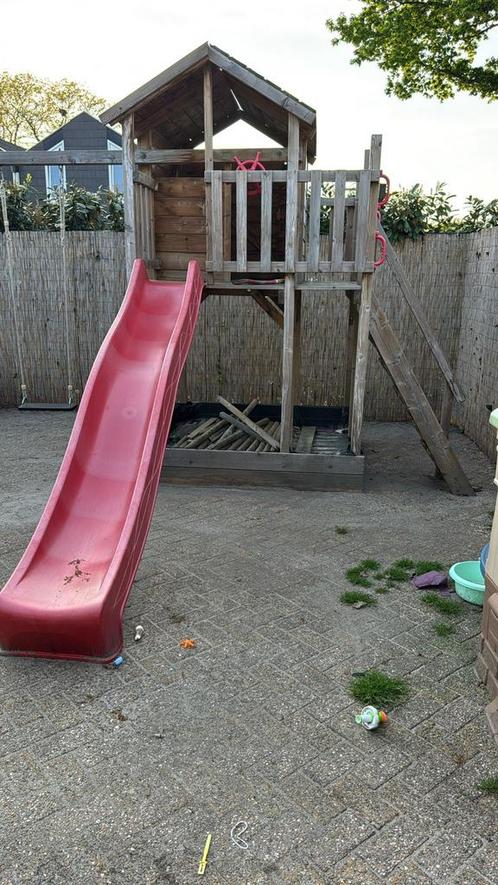 Speelhuis Benschop Rosaline, Kinderen en Baby's, Speelgoed | Buiten | Speeltoestellen, Zo goed als nieuw, Glijbaan, Zandbak, Ophalen