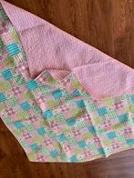 Plaid doorgstikt .  rose en blauw, Ophalen of Verzenden, Zo goed als nieuw