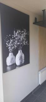 Vaas met bloemen Schilderij 80x120 cm Zwart - Wit, Ophalen, Nieuw, Schilderij, 75 tot 100 cm
