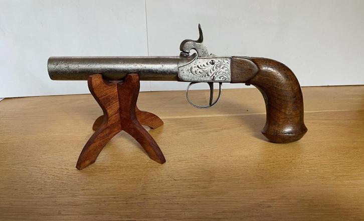 Mooi, Groot Kaliber, Percussie Pistool, Antiek en Kunst, Antiek | Overige Antiek, Ophalen of Verzenden
